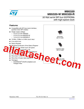 M95320-RMB6P/PC Datasheet PDF - STMicroelectronics