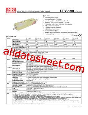 LPV-100-48 Datasheet PDF - Mean Well Enterprises Co., Ltd.