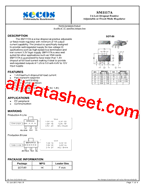 SM1117A Datasheet PDF - SeCoS Halbleitertechnologie GmbH