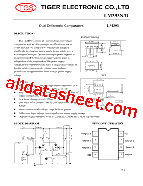 LM393D Datasheet PDF - Tiger Electronic Co.,Ltd