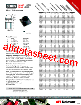 3094-105KS Datasheet PDF - API Delevan