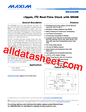 DS3232M_V1 Datasheet PDF - Maxim Integrated Products