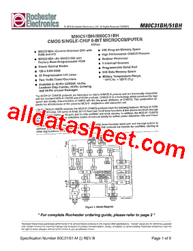 MT80C51BH Datasheet PDF - Rochester Electronics