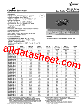 DR1050-R80-R Datasheet PDF - Cooper Bussmann, Inc.