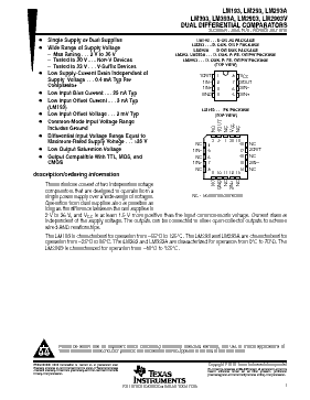 LM393D Datasheet PDF - Texas Instruments