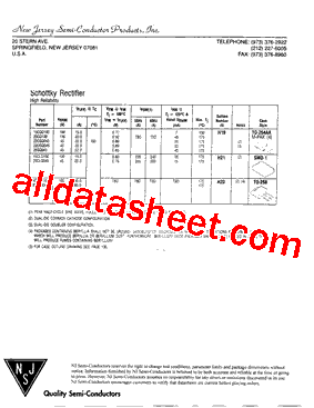 15CLQ100 Datasheet PDF - New Jersey Semi-Conductor Products, Inc.