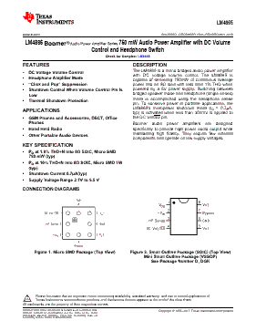 LM4865M/NOPB Datasheet PDF - Texas Instruments