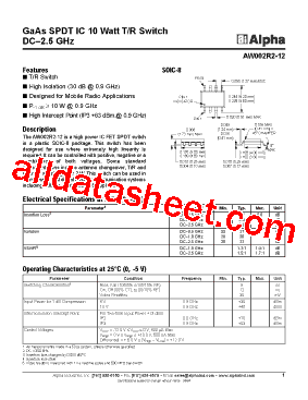 AW002R2-12 Datasheet PDF - Alpha Industries