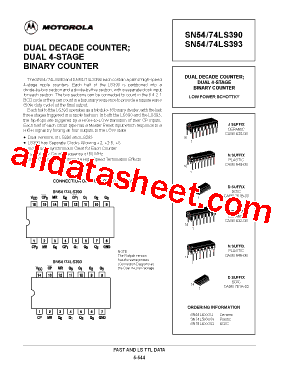SN74LS393D Datasheet PDF - Motorola, Inc