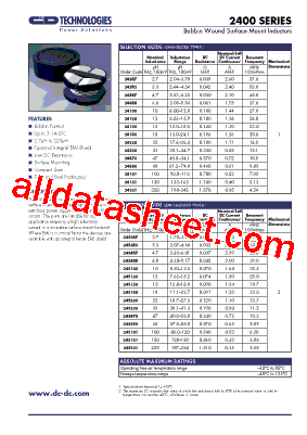 24220 Datasheet PDF - C&D Technologies