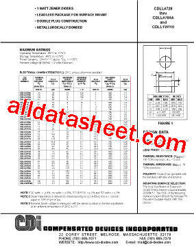 CDLL4735A Datasheet PDF - Compensated Deuices Incorporated