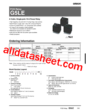 G5LE-1-CF Datasheet PDF - Omron Electronics LLC