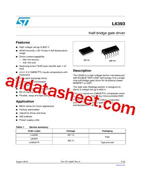 L6393DTR Datasheet PDF - STMicroelectronics