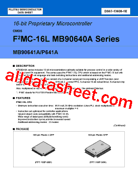 MB90P641APFV Datasheet PDF - fujitsu semiconductor
