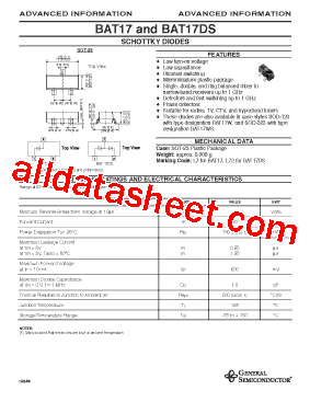BAT17 Datasheet PDF - General Semiconductor