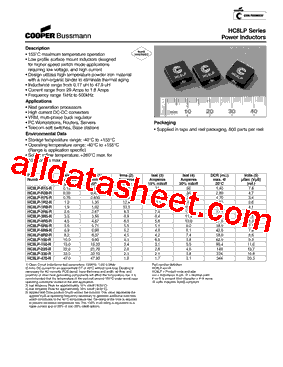 HC8LP-R75-R Datasheet PDF - Cooper Bussmann, Inc.