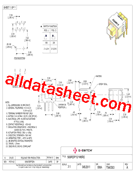 T540003 Datasheet PDF - E-SWITCH
