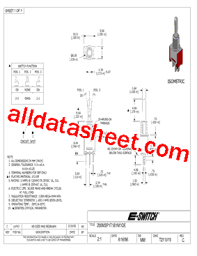 T211013 Datasheet PDF - E-SWITCH