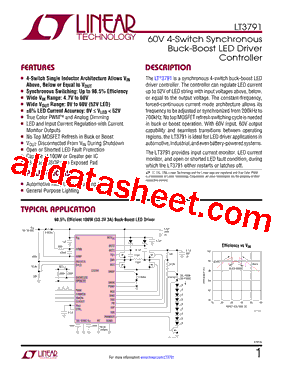 LT3791 Datasheet PDF - Linear Technology