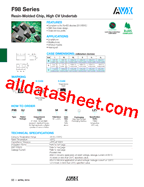 F980G227MSA Datasheet PDF - AVX Corporation