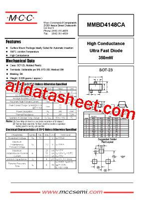 MMBD4148CA Datasheet PDF - Micro Commercial Components