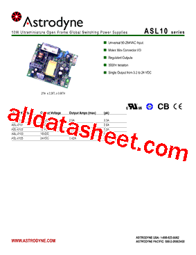 ASL-0103 Datasheet PDF - Astrodyne Corporation