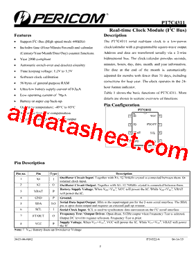 PT7C4311 Datasheet PDF - Pericom Semiconductor Corporation