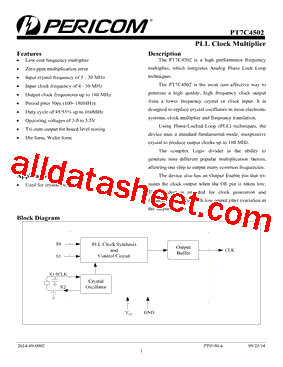 PT7C4502 Datasheet PDF - Pericom Semiconductor Corporation