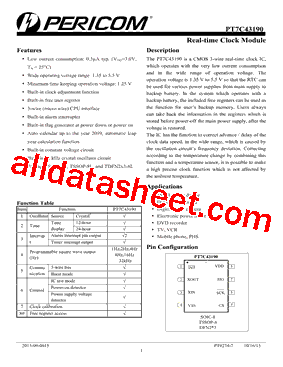 PT7C43190LE Datasheet PDF - Pericom Semiconductor Corporation