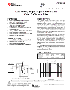 OPA832IDBVT Datasheet PDF - Texas Instruments