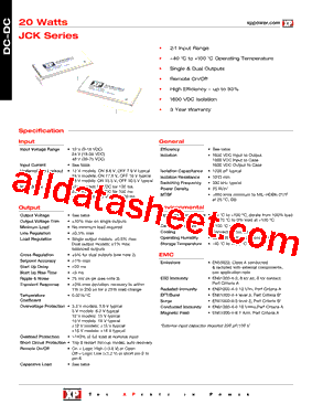 JCK2012S05 Datasheet PDF - XP Power Limited
