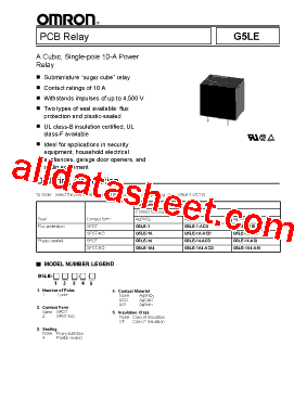 G5LE-1-ACD Datasheet PDF - Omron Electronics LLC