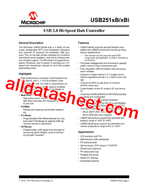 USB2514BT-I/M2 Datasheet PDF - Microchip Technology