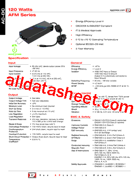 AFM120PS12 Datasheet PDF - XP Power Limited