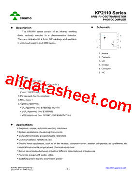 KP21100ETL Datasheet PDF - COSMO  Electronics Corporation