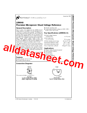 LM4040CIM3X-10.0 Datasheet PDF - National Semiconductor (TI)