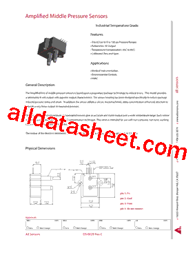 DS-00292 Datasheet PDF - All Sensors Corporation