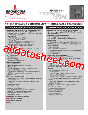 BCM5701 Datasheet PDF - Broadcom Corporation.