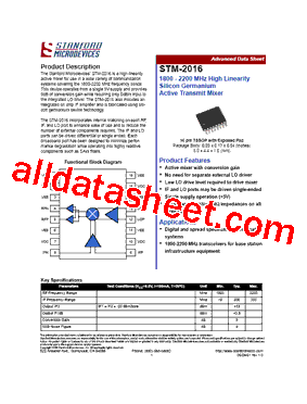 STM-2016 Datasheet PDF - Stanford Microdevices