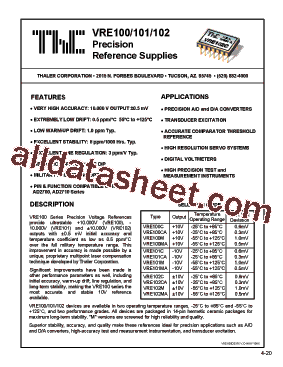 VRE100C Datasheet PDF - List of Unclassifed Manufacturers
