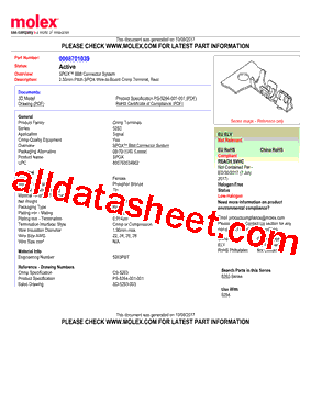 0008701039 Datasheet PDF - Molex Electronics Ltd.